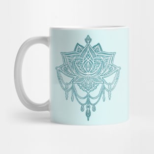 Art Deco Doodle Chandelier Lotus in Textured Teal Mug